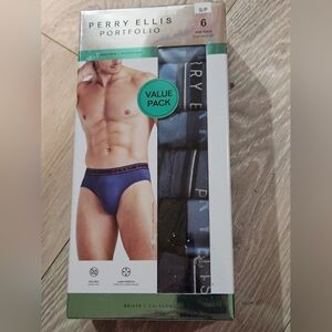 NWT Perry Ellis Portfolio Men's Small Microfiber Briefs 6-pack